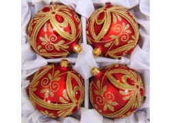Christmas ornaments 4 pcs, balls 10cm, Reina