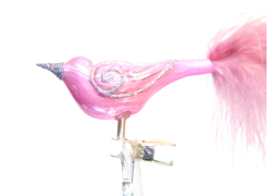 Christmas ornaments small bird 3029, in pink www.bohemia-glass-products.com