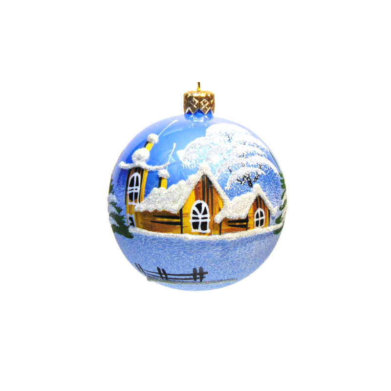 Vánoční koule 8cm světle modrý lesk www.sklenenevyrobky.cz