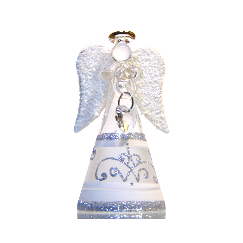 Christmas angel silver decor www.bohemia-glass-products.com