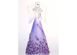 Angel 15cm Glass purple decor www.bohemia-glass-products.com