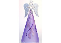 Angel 15cm from Glass light purple www.bohemia-glass-products.com
