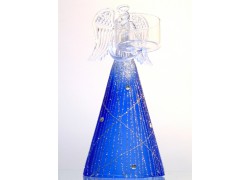 Angel - candlestick 18,5cmx8cm dark blue www.bohemia-glass-products.com