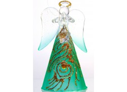 Angel 9cm in a green dress www.bohemia-glass-products.com