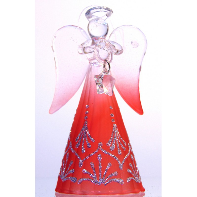 Angel 9cm in a red dress www.bohemia-glass-products.com