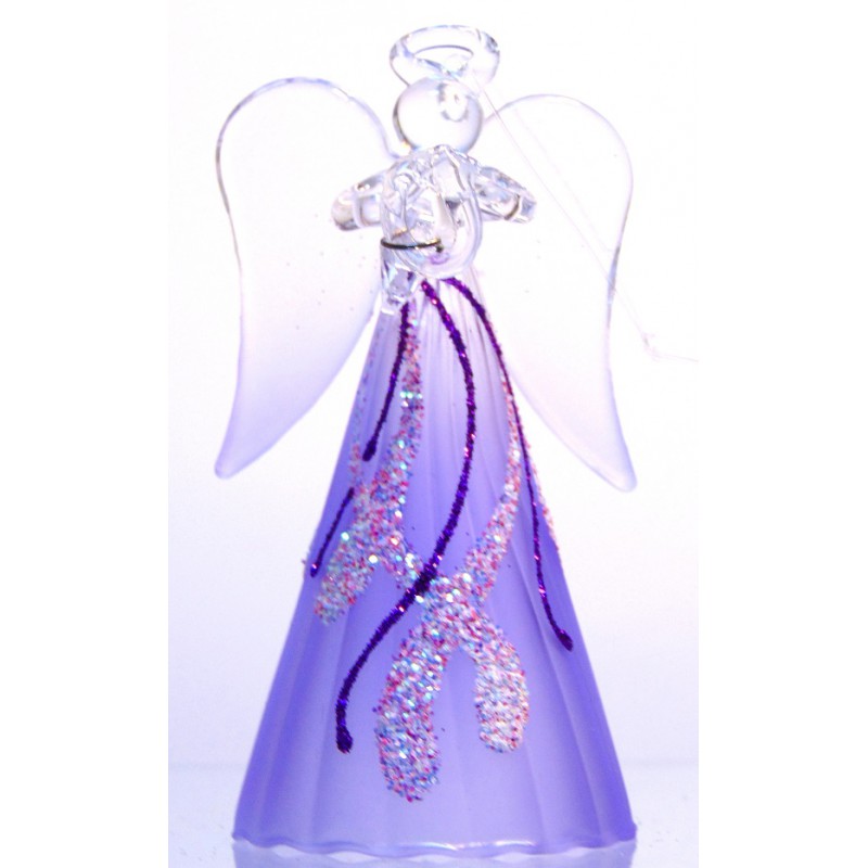 Angel 9cm in a purple dress www.bohemia-glass-products.com