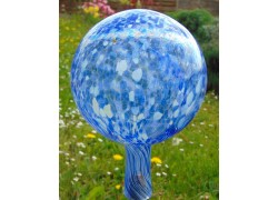 Fence glass ball 18cm blue www.bohemia-glass-products.com