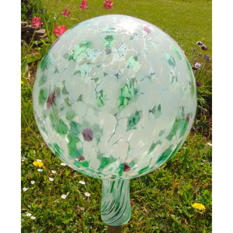 Garden glass ball 18cm to green www.bohemia-glass-products.com