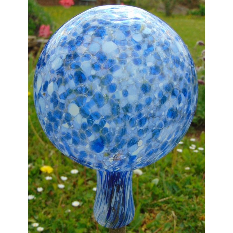 Zaunbälle15cm aus Glas blau www.glas-prodkte.com