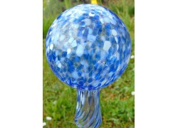 Zaunbälle 12cm aus Glas blau www.glas-produkte.com