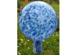 Zaunbälle 12cm aus Glas blau www.glas-produkte.com