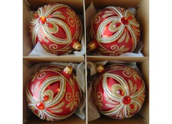 Christmas ornaments 4 pcs, balls 10cm, Reina www.bohemia-glass-products.com
