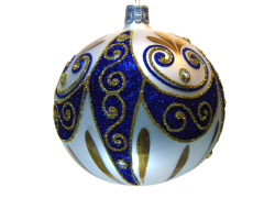 Vánoční koule 10cm dekor Aquila www.sklenenevyrobky.cz