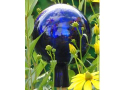 Fence ball 15cm Indigo www.bohemia-glass-products.com