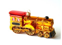 Christmas retro glass ornament Historical Locomotive www.bohemia-glass-products.com