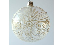 Christmas ball 10cm lace decor www.bohemia-glass-products.com