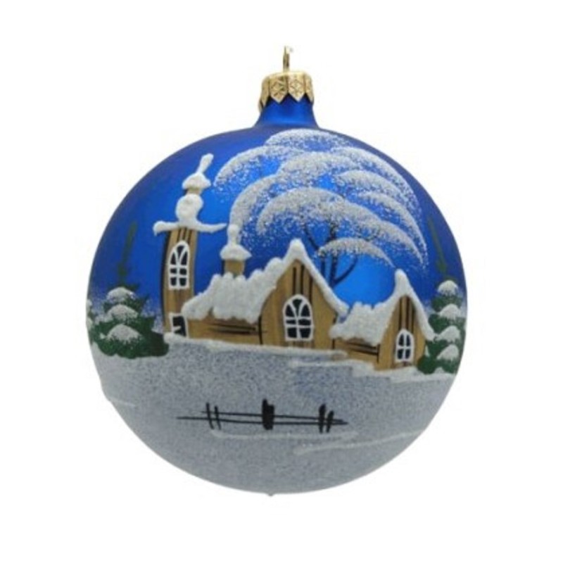 Vánoční koule 15cm modrá