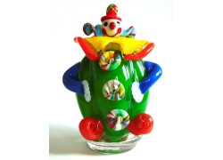 Clown with buttons 20cm green www.bohemia-glass-products.com