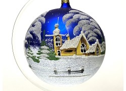 Vánoční koule 15cm modrá www.sklenenevyrobky.cz