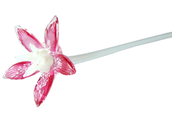 Květina Lilie ze skla 30cm v růžovém tónu www.sklenenevyrobky.cz