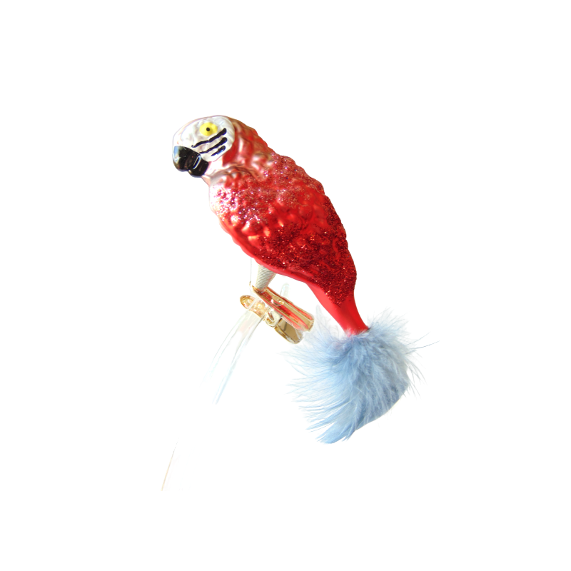 Christmas Glass Ornaments Parrot Ara red color www.bohemia-glass-products.com