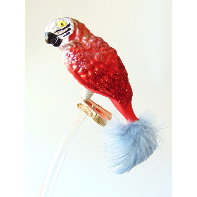Christmas Glass Ornaments Parrot Ara red color www.bohemia-glass-products.com