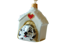 Christmas decoration dog in the kennel www.bohemia-glass-products.com