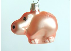 Christmas glass ornament small hippopotamus www.bohemia-glass-products.com