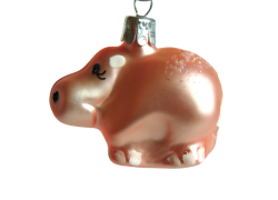 Christmas glass ornament small hippopotamus www.bohemia-glass-products.com