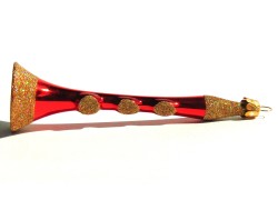 Christmas ornament clarinet red decor www.bohemia-glass-products.com
