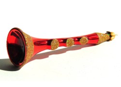 Christmas ornament clarinet red decor www.bohemia-glass-products.com