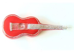 Christbaumschmuck Gitarre Rot Dekor www.glas-produkte.com