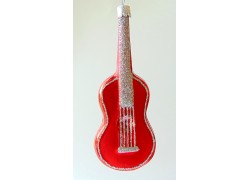 Christmas ornament guitar red decor www.bohemia-glass-products.com