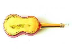 Christmas ornament guitar red gold decor www.bohemia-glass-products.com