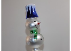 Christmas Tree Topper Shaped Snowman, Blue Pot www.sklenenevyrobky.cz