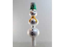 Christmas tree topper, in the shape of a snowman www.sklenenevyrobky.cz