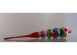 Christmas tree topper, 4 balls of colored glitter - needled, 45cm www.sklenenevyrobky.cz