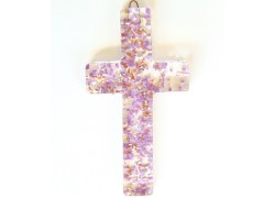 Cross on the wall 20cm in violet www.bohemia-glass-products.com