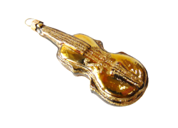 Christbaumschmuck Violine, goldener Dekor www.sklenenevyrobky.cz