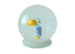 Snow globe 8cm parrot www.bohemia-glass-products.com
