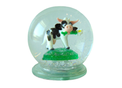 Schneekugel Kuh auf der Weide www.glas-produkte.com