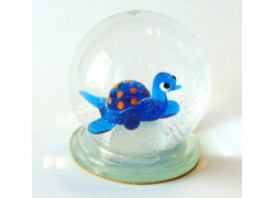 Sněžící koule 6cm modrá želva