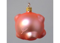 Christmas ornament small pig for luck pink decor www.sklenenevyrobky.cz