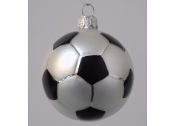 Christmas ornament soccer ball www.sklenenevyrobky.cz