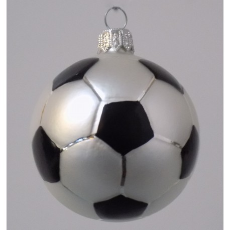 Christmas ornament soccer ball www.sklenenevyrobky.cz