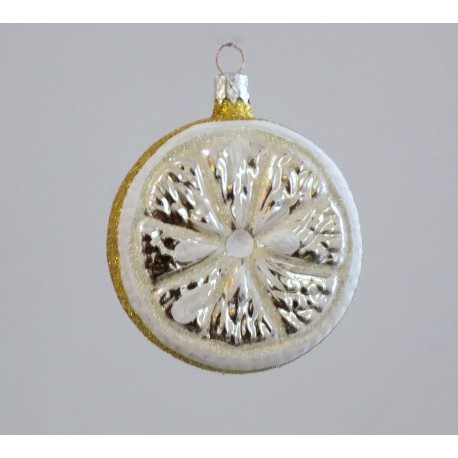 Christmas ornament slice of lemon www.sklenenevyrobky.cz
