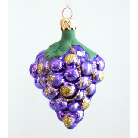 Christmas ornament of grape wine in purple decor www.sklenenevyrobky.cz