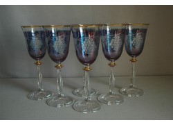 Weinglas, 6 Stück, Dekortraube Wein, in blau, 250ml  www.sklenenevyrobky.cz