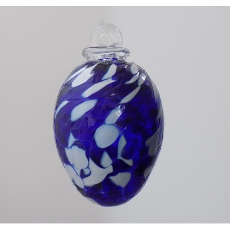 Vajíčko z hutního skla modré V. 8 cm