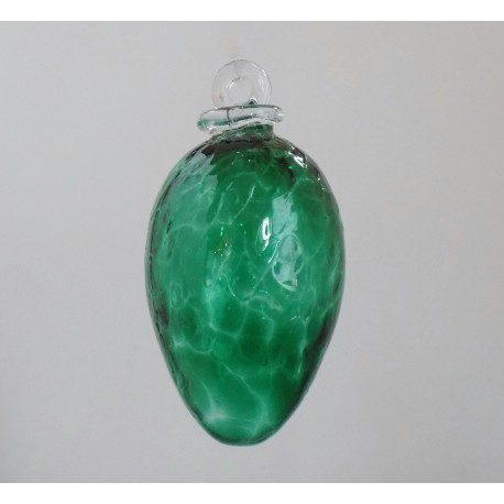 Vajíčko z hutního skla zelené VII. 8 cm
